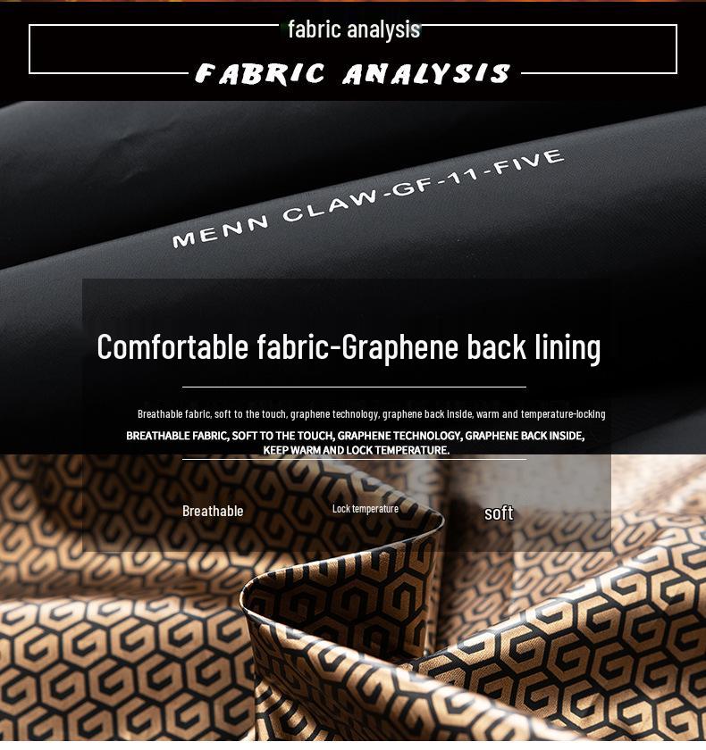 Herren Trendy Kapuzen-Wintermantel Schwarz-Gold Graphen - Lässig, Dick, Vielseitige Oberbekleidung
