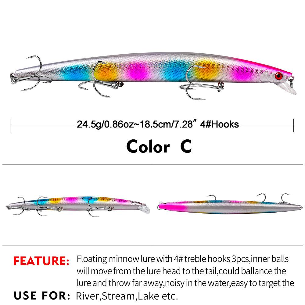 Neu Meer Angeln Minnow 18,5 cm Köder 24,5g 10 Farbe 6 #