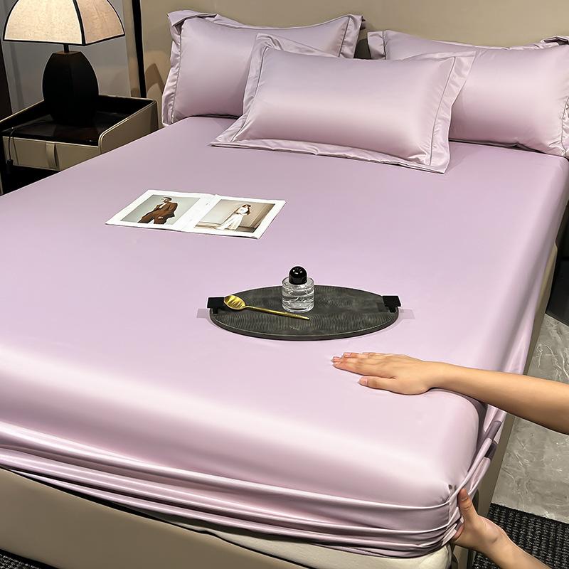 

Простыня на резинке из ледяного шелка 90x200см, разные размеры, простыня, мягкий сатин, эластичная, матрас, дом, спальня, простыня с резинкой 360° 160x200cm