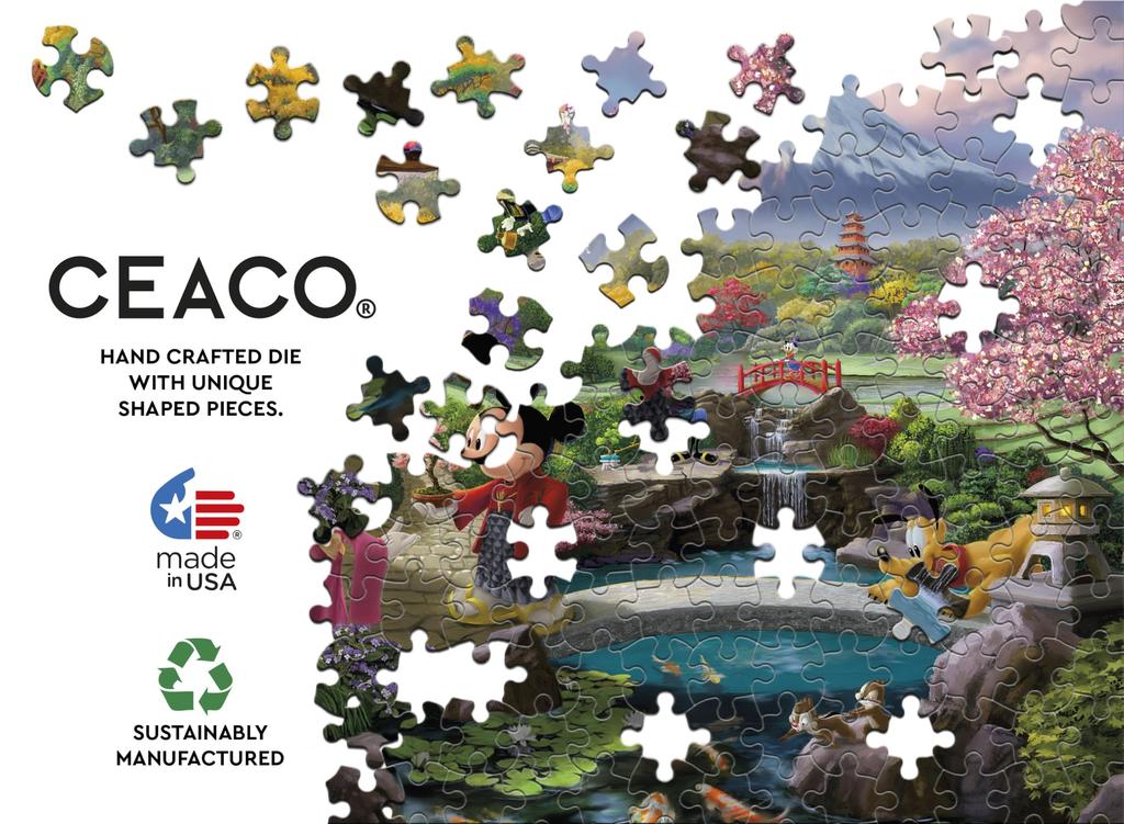 Ceaco - Disney - Thomas Kinkade - Japanese Mickey & Minnie - 1000 Piece Jigsaw Puzzle for Adults - Perfect Challenging Puzzle for Game Night -