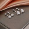 PONYKISS  Sterling Silver Twisted Cross Knot Stud Earrings for Women Trendy Fine  Piercing Screw Bead Accessories