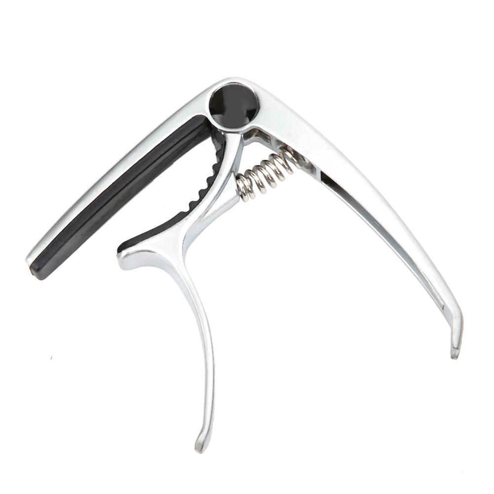 Guitar Capo Clamp Key Tuner Zinc Alloy for Folk Guitar Musical Instrument AccessoriesSilver