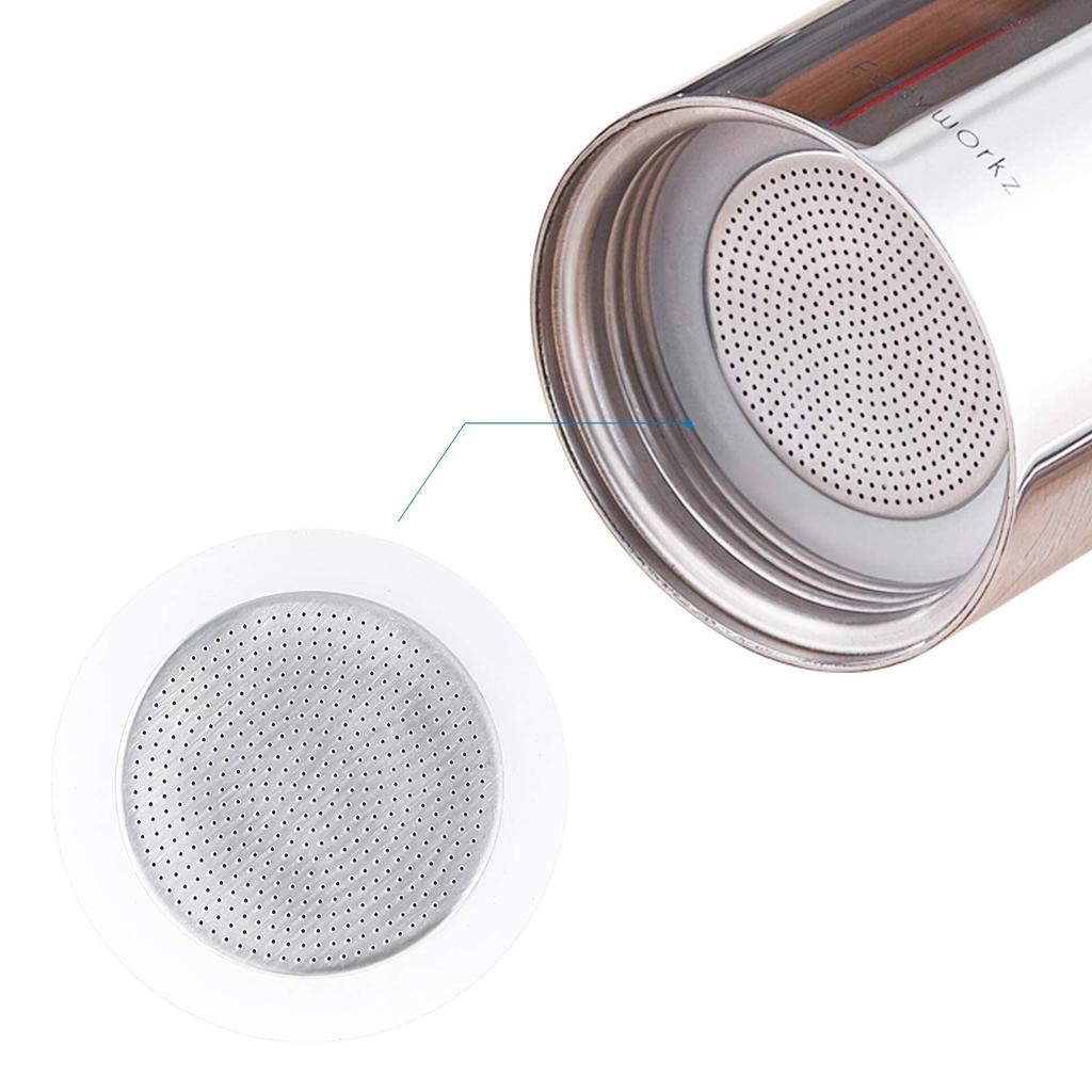 Easyworkz Replacement Gasket with 2 Seal Rings and Filter 4 Cups for Direct-Fired Espresso Coffee Maker