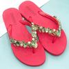 Fashion 2025 Comfortable and Fashionable All-match Beach Shoes Non-slip Soft Bottom Casual Flip-flops Rhinestone Chain Flat Slippers