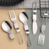 Picnic Travel Tableware Folding Utensils Stainless Steel Spork Fork Cutlery Spoon