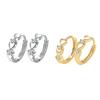 2pcs Alloy Elegant Zircon Decor Earrings - For Mothers Sisters And Friends Hearts Shape Slimming