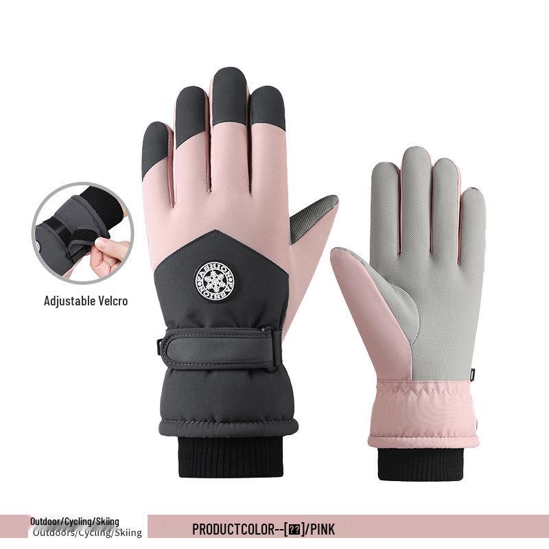 Ski & Cycling Warm Touchscreen Winter Windproof Gloves: Thickened Fleece-Lined Gloves for Outdoor Activities