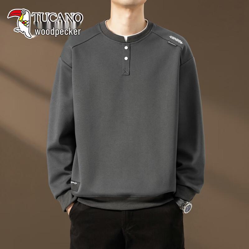 TUCANO Men s Faux Two-Piece Polo Collar Sweatshirt 4XL