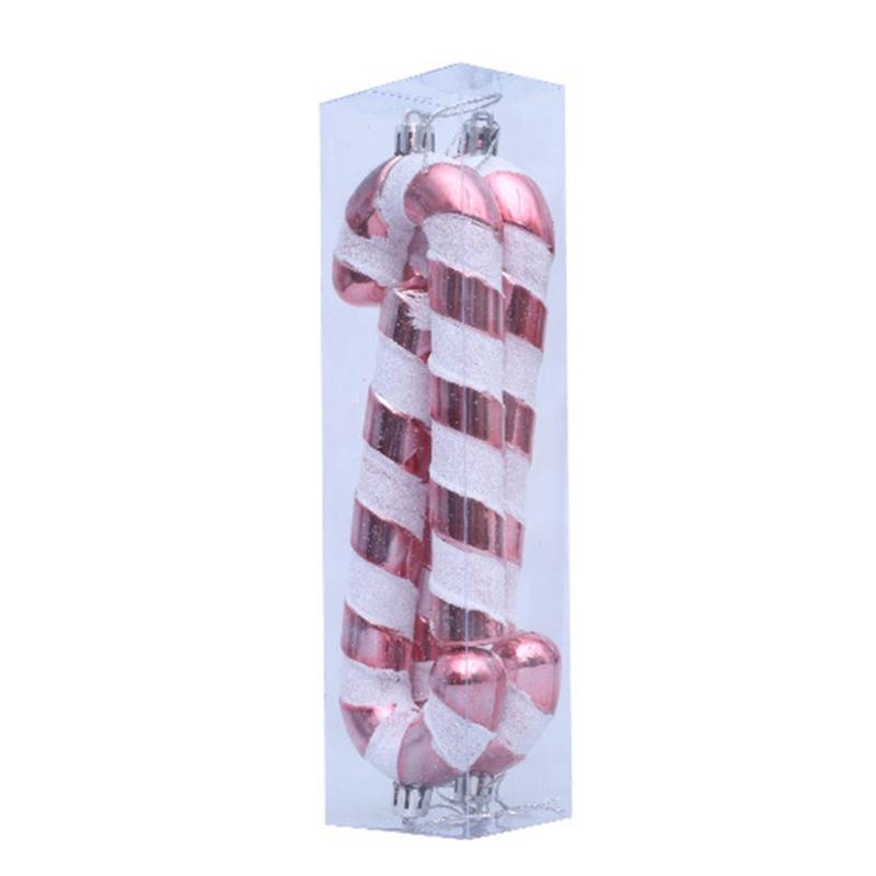 Festival Holiday Hanging Decorations Assorted Color Thick Plastic Candy Canes Ornament For Christmas Tree