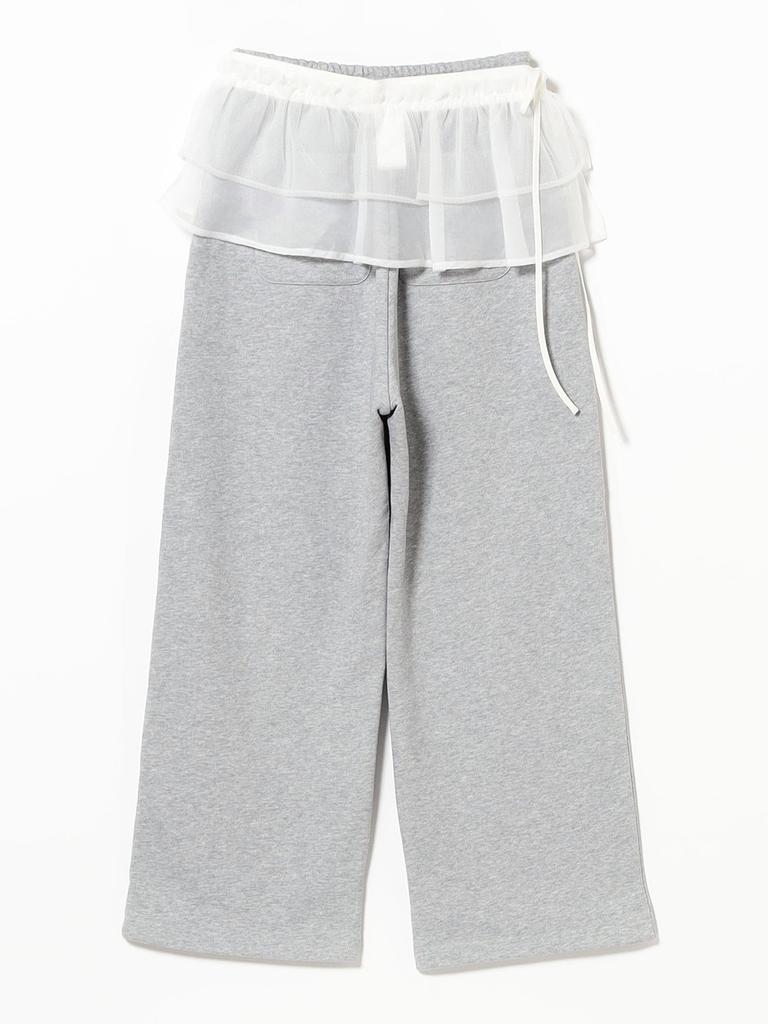 Ray Beams Women's Sweatpants with Frill Belt Set, Gray 0