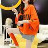 Summer Letter Printing Hoodies Women Round Neck Short Sleeve Drawstring Short Pullovers Ladies Korean Style Casual Top