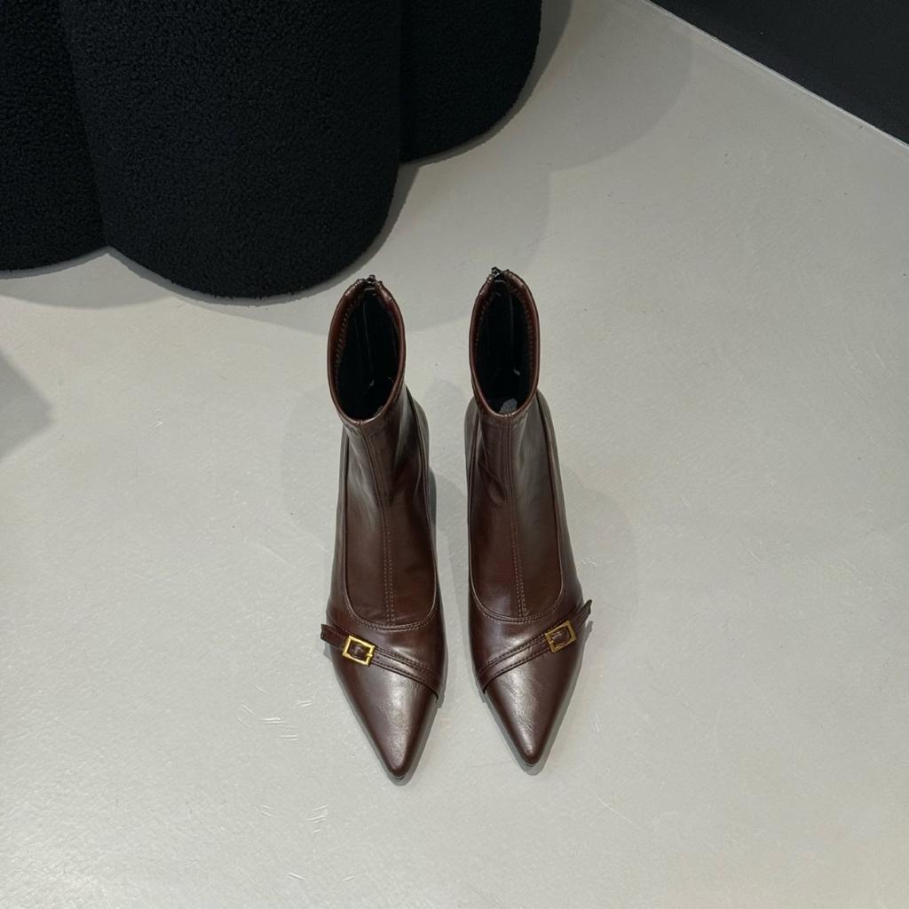 Comfortable high-heeled French temperament pointed short boots women's boots autumn new models