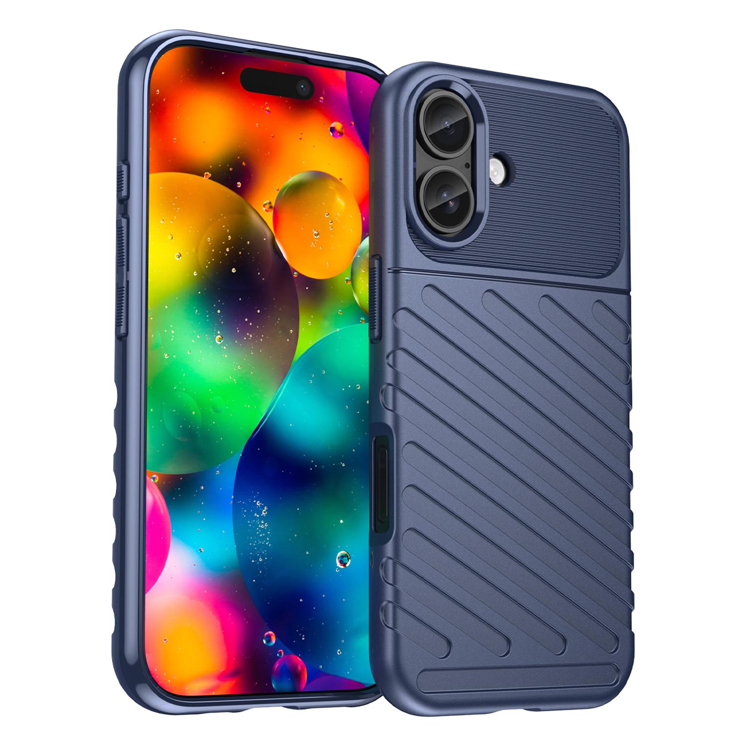 

Для iPhone 17 Чехол Твиловая Текстура ТПУ Противоударный Защитный Чехол для Телефона Blue