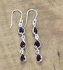 Solid 925 Sterling Silver Garnet Gemstone Handmade Birthstone Earrings Gift For Her