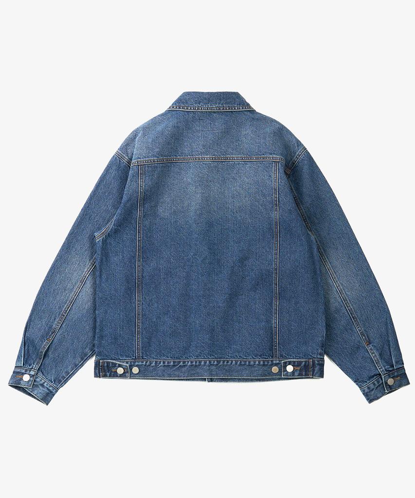 Toffee Washed Denim Trucker Jacket (Mid Blue)