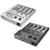 4 Channel Mixer Mini Professional Live Studio Audio Mixer USB Mixing Console DJ Stage KTV black/silver 48V 23.6*19.3cm
