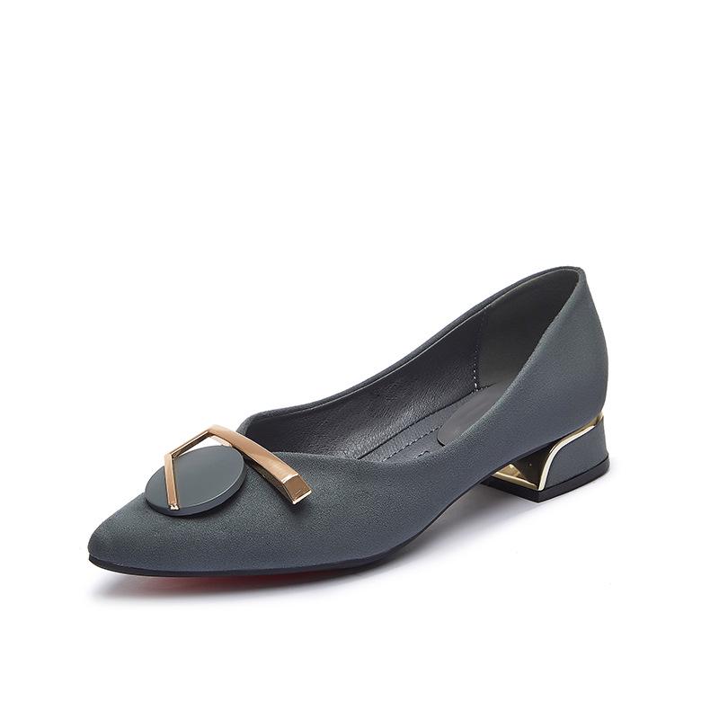Punta ante zapatos individuales bajo tacón poco profundo hebilla zapatos de  mujer cómodos zapatos de tacón grueso salvaje comprar a buen precio —  entrega gratuita, reseñas reales con fotos — Joom
