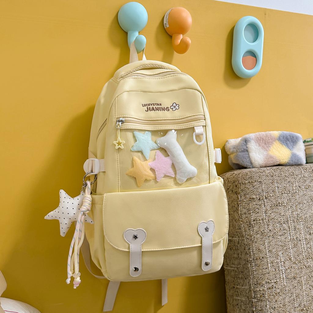 Schoolbagins Simple and Versatile Class Backpack Female, High School Student, Junior High School Student School Bag Large Capacity Lightweight Burden