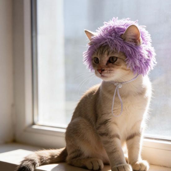 Pălărie perucă pentru animale de companie Material respirabil Căptușeală Ușoară Stil de păr afro amuzant Perucă pentru pisici cu bandă elastică extensibilă Cataramă reglabilă Accesoriu pentru câini