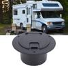   Round Electric Cable Cover Snap Lock Door, High Grade ABS Material, Easy Installation, Neat Look, 3-1Celsius2in Interface RV Trailer Black, For Outd