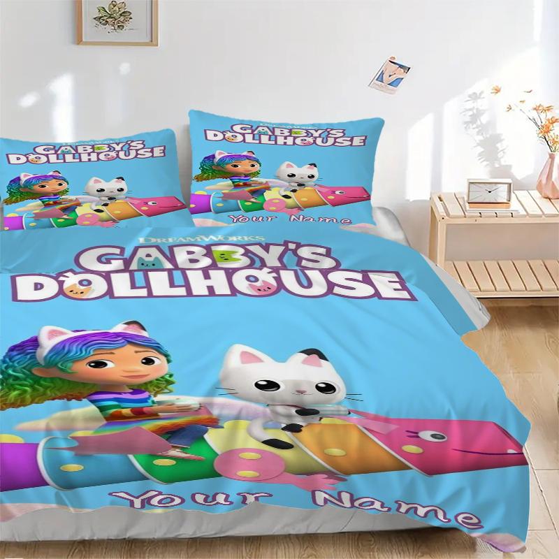 Custom Textile Dollhouse Fun Bedding 3 Piece Set HD Print Duvet Cover Pillowcases for Teens Adult Bedroom Decoration