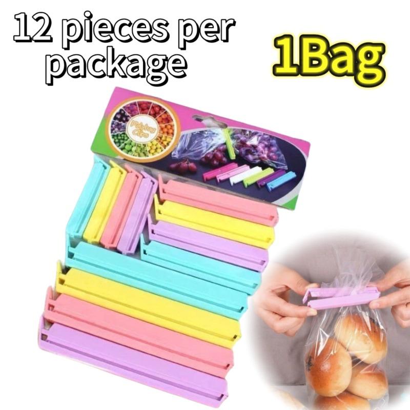 12pcs/Set New Food Snack Package Clip Bag Sealing Clamp Plastic 7/10/15cm Multi Color Portable Organization Kitchen Storage Tool
