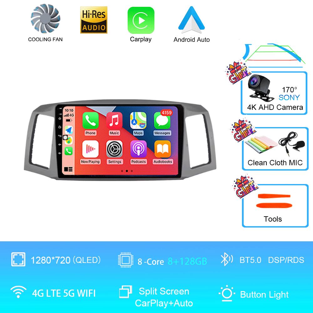 Car Radio Android 14 Carplay Auto for Jeep Grand Cherokee 2004 2005 2006 2007 Multimedia Player No 2din 2 Din GPS Navigation 4G