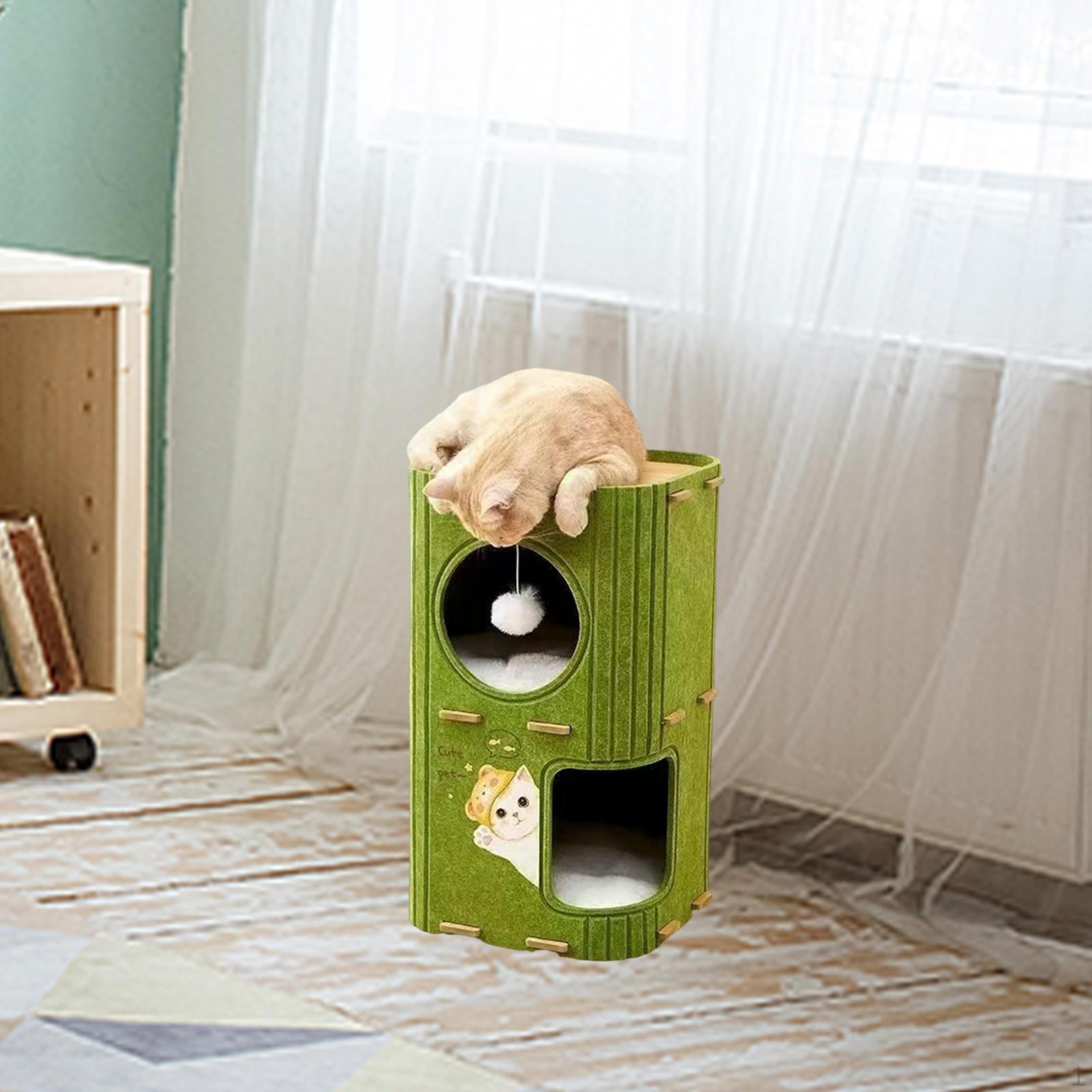 

Ліжко для кота, Печера, Будиночок, Хатинка, Стійке до подряпин, Закритий критий тунель, Кондо для кількох зелений