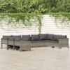 Vidaxl 9-Cz. Set da Giardino, Cuscini, Rattan PE, Grigio