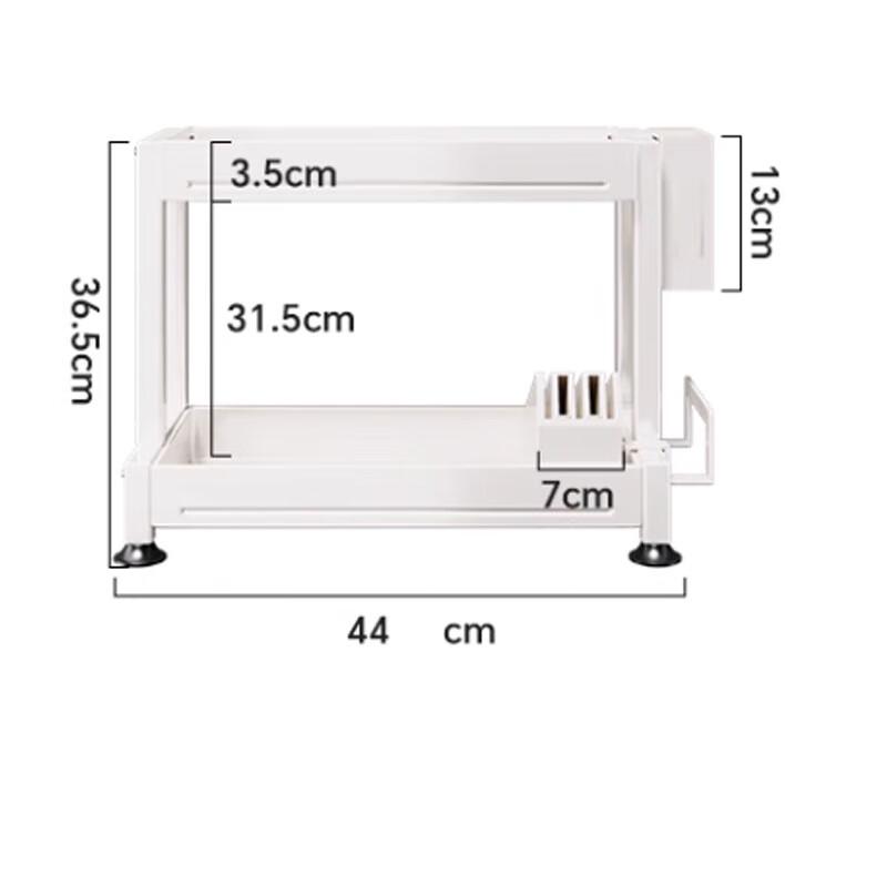 Yingbai Deluxe White 2-Tier Spice Rack Organizer
