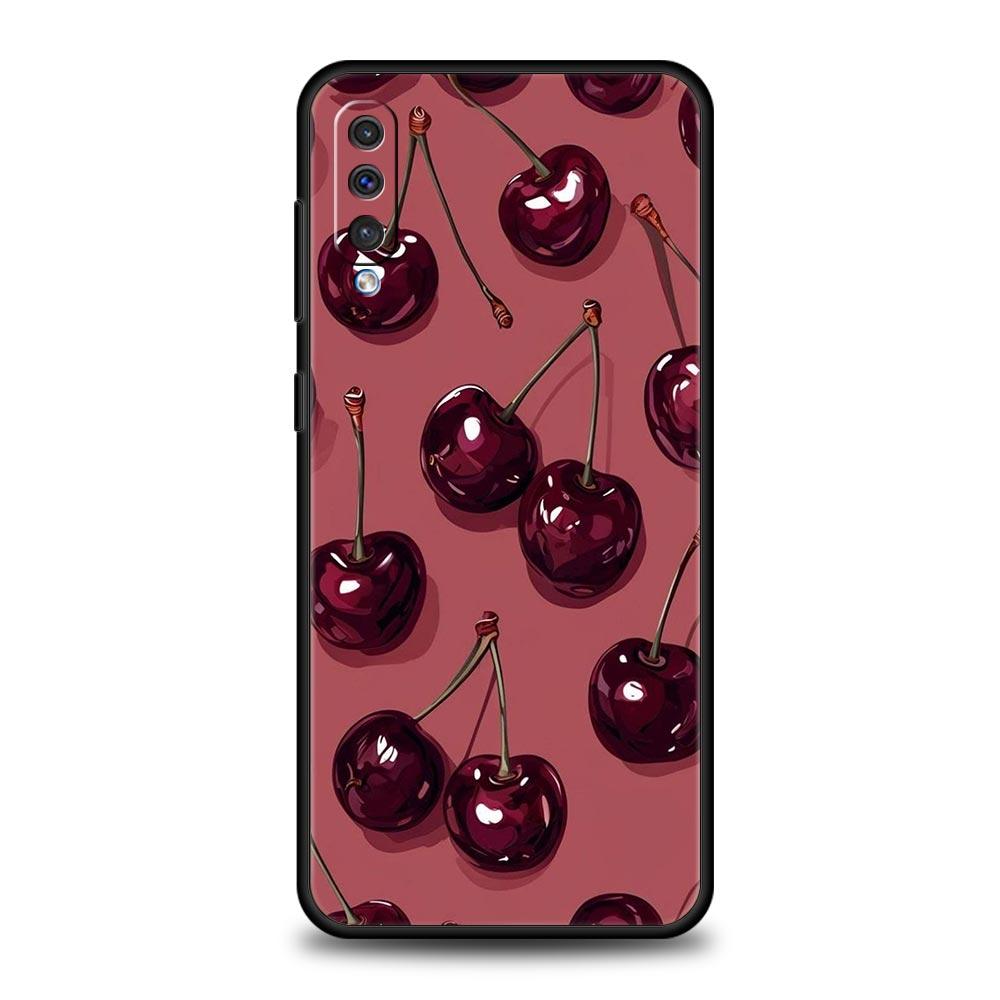 Red Cherry Phone Case For Samsung A26 A36 A56 A54 A52 A50 A70 A40 A20S A20E A12 A14 A16 A22 A24 A42 A34 A32 5G A04s A06 5G Cover