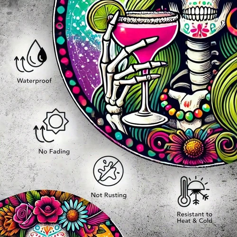 Mexican Skull Tin Sign Metal Wall Art Home Decor Vintage Aluminum Poster