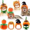 Cat And Dog Halloween Costumes, Halloween Pumpkin Hats, Adjustable Pet Headwear, Party Costumes, Dog And Cat Costume Accessories, 4-piece Set