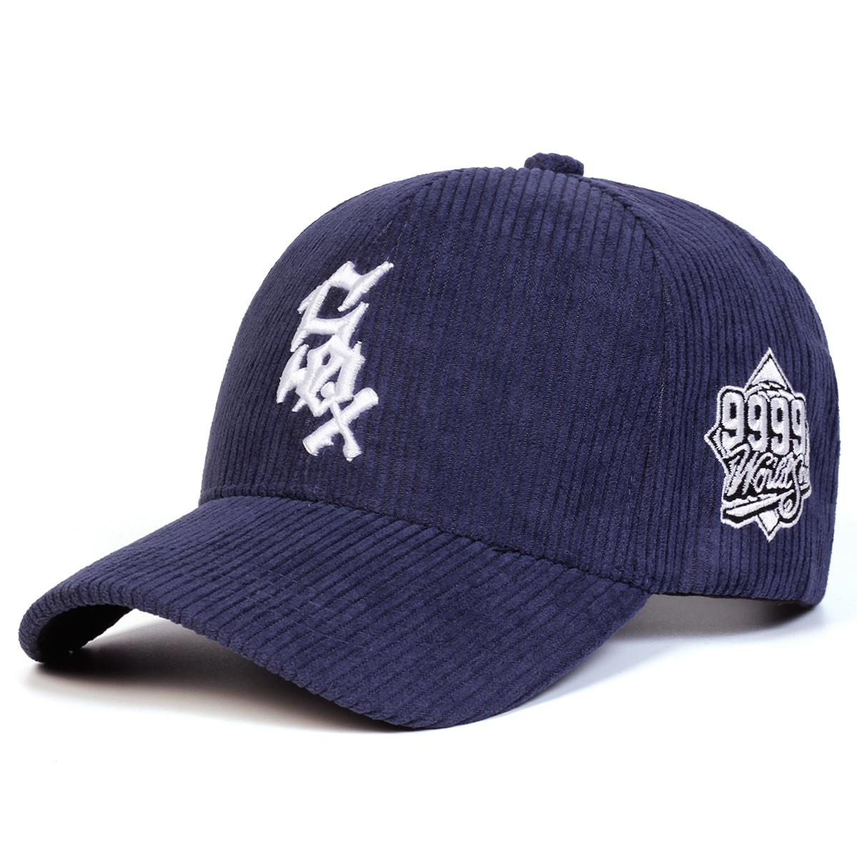

Unisex SOX Letter Embroidery Corduroy Baseball Caps Spring and Autumn Outdoor Adjustable Casual Hats Sunscreen Hat Sports Cap тёмно-синий