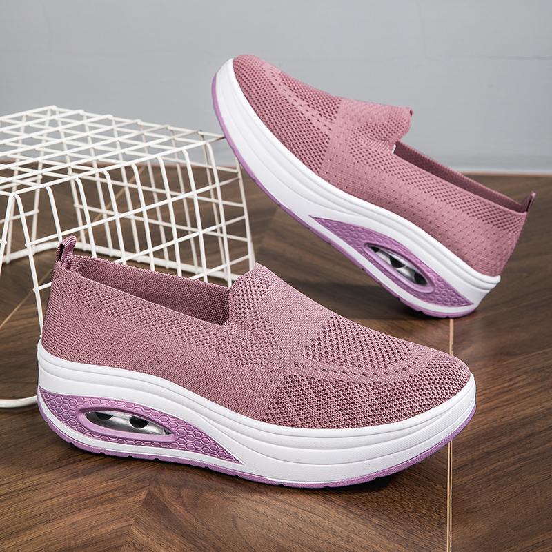 Fashion Women's Shoes Casual Sneaker Mesh Breathable Casual Light Travel Shoes Summer Thick Soles Swing Fashion Fly Woven Mother Shoes