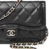 Chanel 23b Gold Buckle Chain Diamond Pattern Leather Chain Strap Sheepskin Material Gold Hardware Messenger Bag Women'S Black