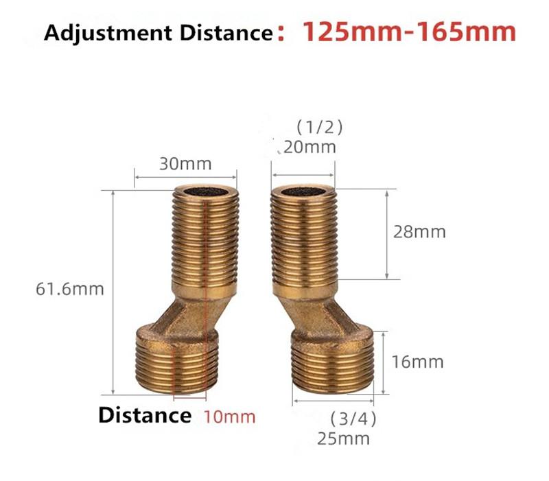 Adjustable Adapter Bathroom faucet shower replace part Solid Brass Wall Mounted Width Replacement Angle Valve Accessories