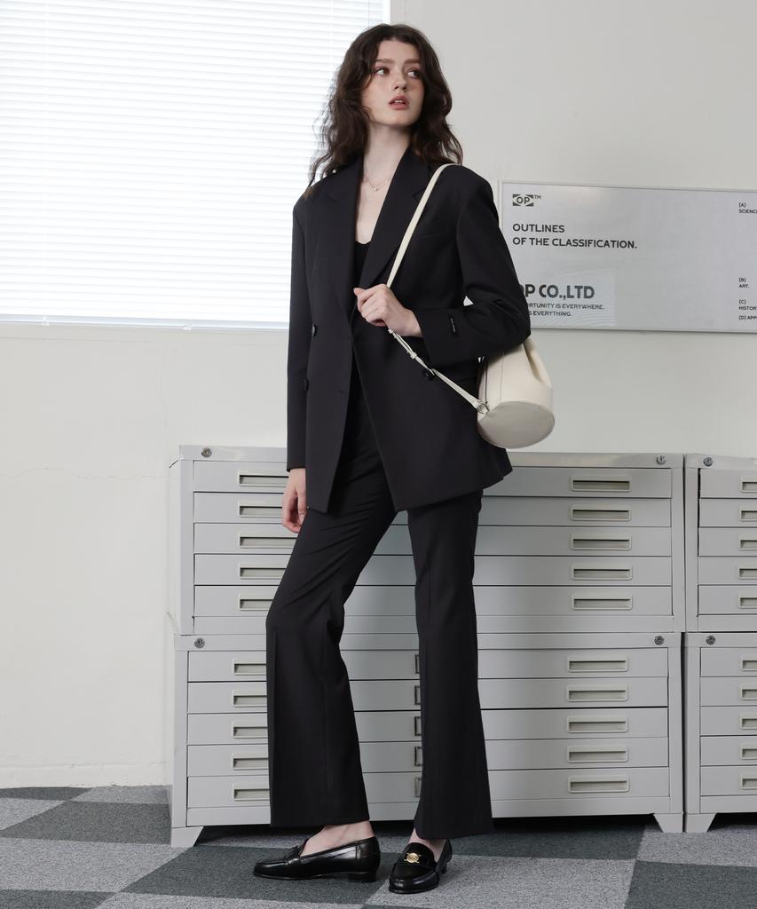 Leobeucham [Monica Bootcut Slacks Pants_Charcoal] Monica Bootcut Slacks Pants_Charcoal