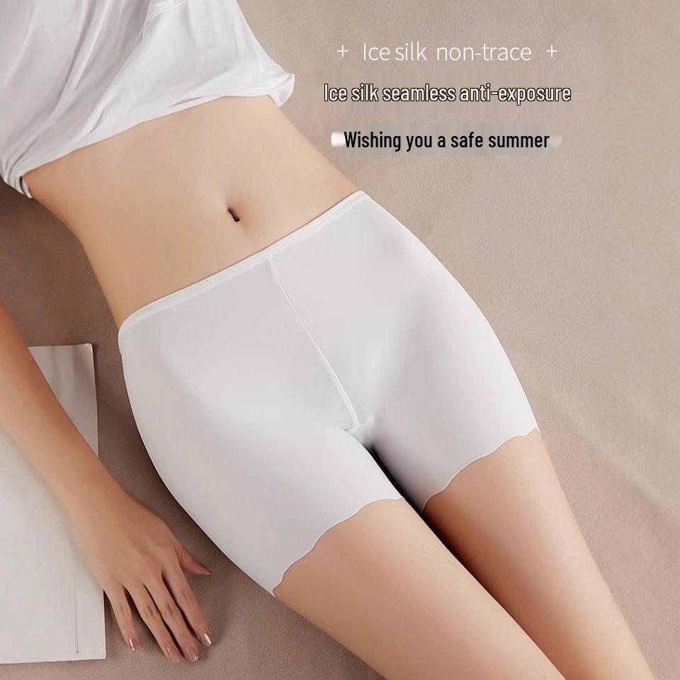 

Летние женские бесшовные защитные шорты из ледяного шелка с кружевом - Защита от просвечивания, Тонкие, Леггинсы с тремя точками и волнообразным узором L (100-120 lbs)