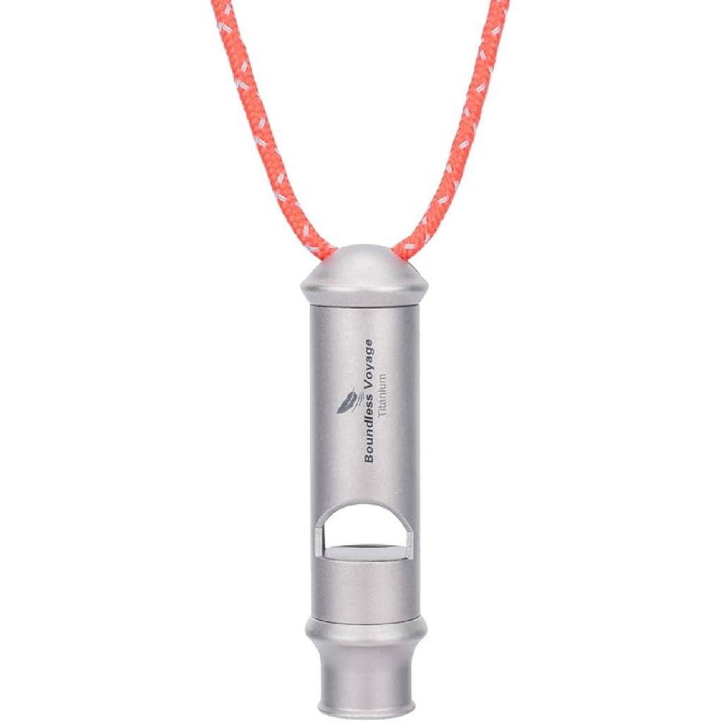 Boundless Voyage Titanium Whistle Emergency Survival Safety Whistles with Lanyard Loud for Outdoor Camping Hiking Coaches Training Sports Keychain
