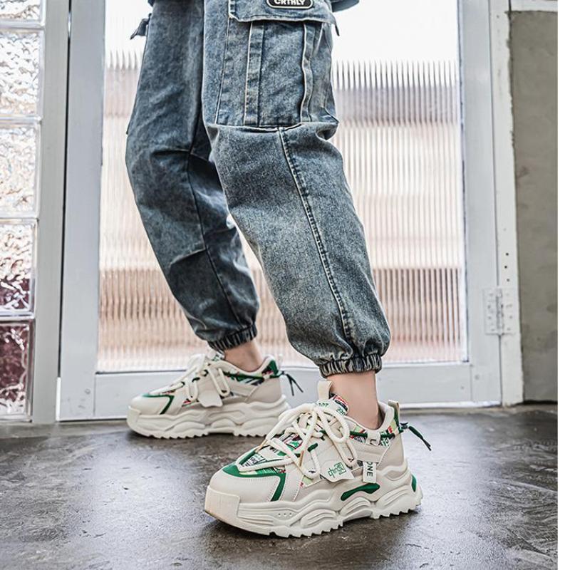 Summer Unisex Trend Casual Sneakers Fabric Patchwork Design Running Shoes Platform Soft Sole Lace-up Casuals Tenis Masculino New