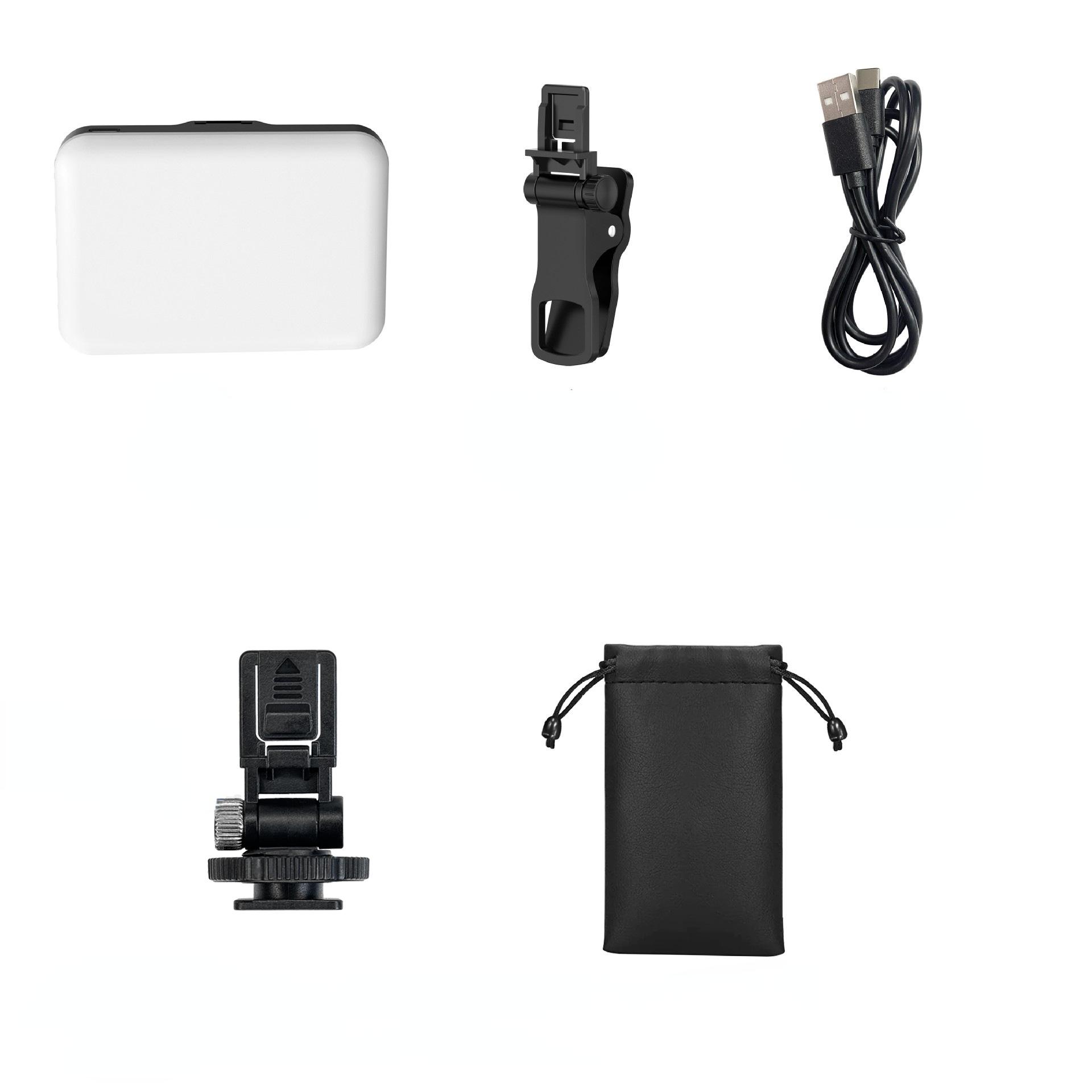 

Подсветка для селфи Minifocus, 60 светодиодов, 2200 мАч, перезаряжаемая подсветка для сотового телефона, 7 режимов, 10 уровней яркости, портативная подсветка с зажимом чёрный