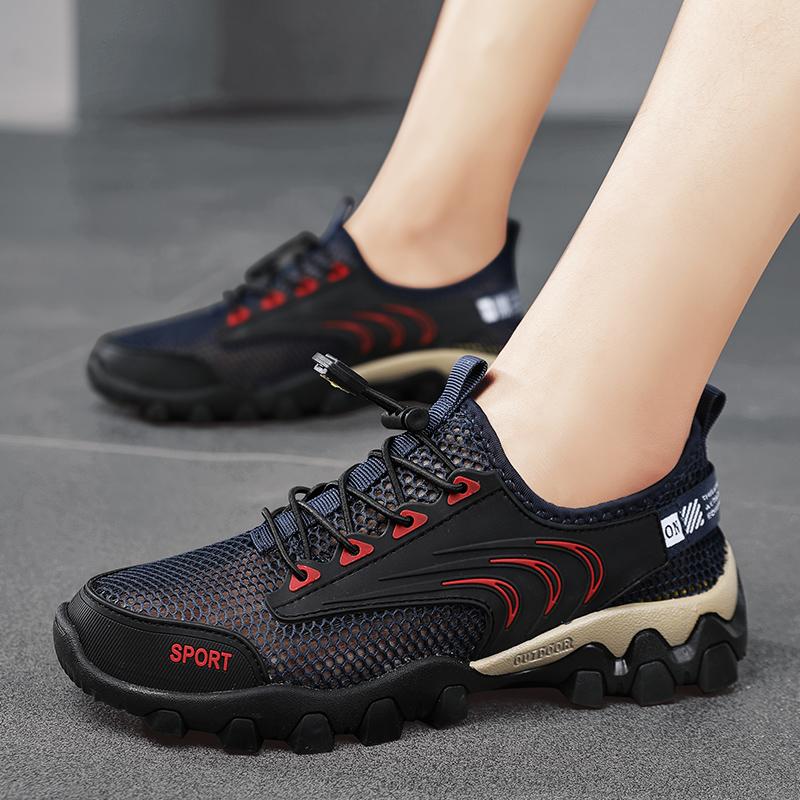 Fashion 2025 Men Sneakers Mesh Breathable Top Layer Leather Men Sports Shoes Outdoor Mesh Hollowed Out Running Shoes Men Shoes