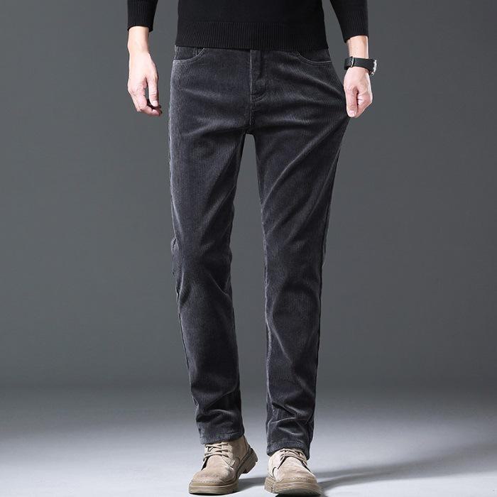 

Men s Corduroy Cotton Loose Fit Casual Pants with Free Shipping - Skin-Friendly, Thickened for Autumn/Winter, All-Match Trend. 38 сірий