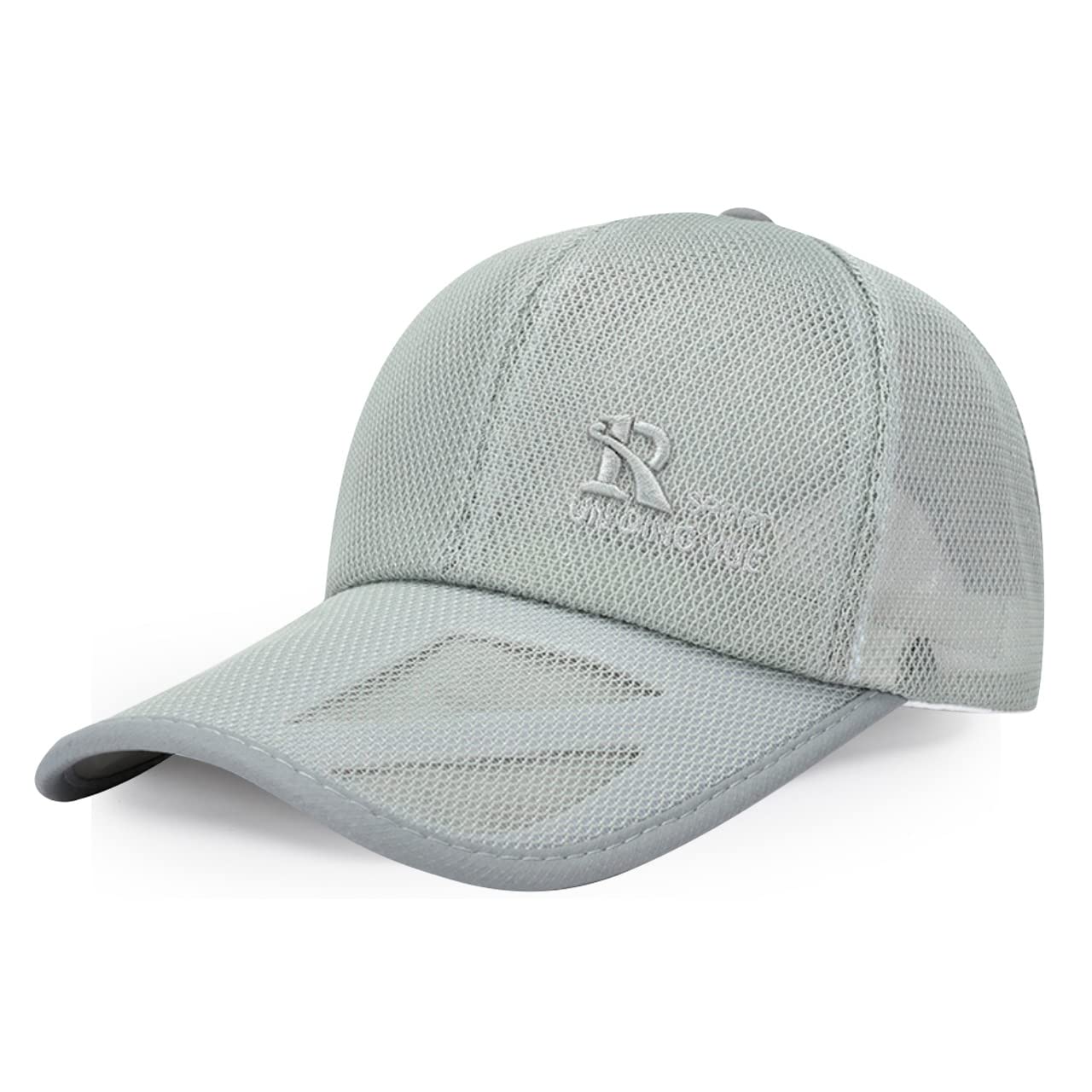 

English Long CA583 [White Fang] Cap, Mesh, Letters, Brim, Hat, Sports, Outdoor, Running, Men s, Women s, (Gray)