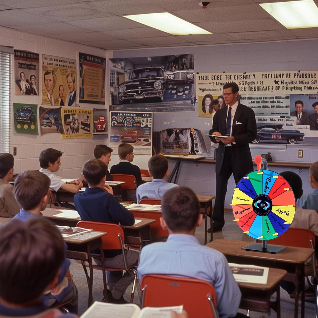 Roată Norocoasă Spin Wheel de 12 Inch cu 12 Sloturi, Bază și Suport Rezistente, Ideală pentru Evenimente de Carnaval Petreceri Acasă