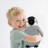 FLUFFYFUN 25cm Lifelike Penguin Plush Toy with Flapping Wings, Interactive Toy (Squeeze Belly to Move), Perfect Birthday Gift for Kids