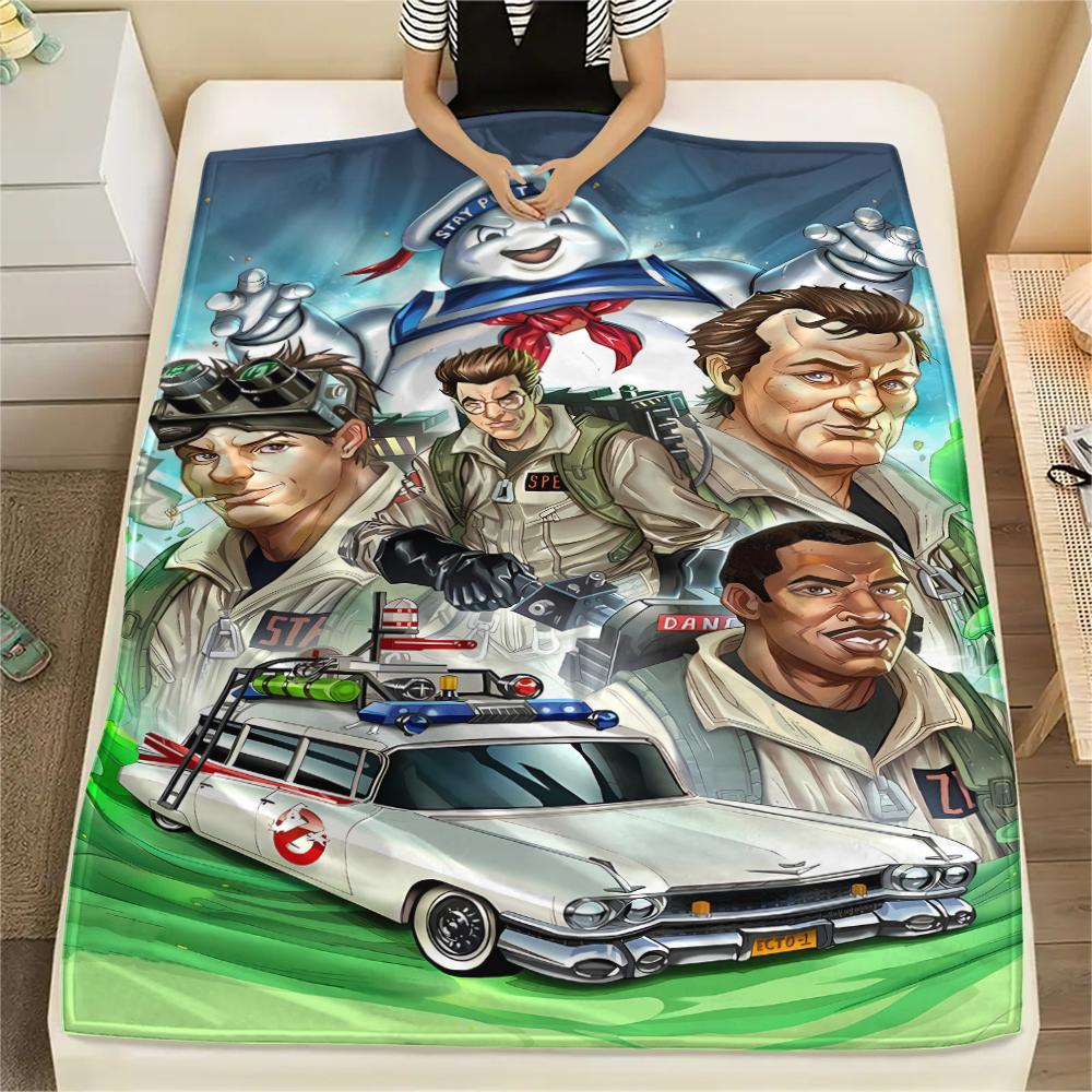 1 STuks Ghostbusters Print Flanellen Deken, Hoge Kwaliteit, Alle Seizoenen, Woondecoratie, Warmte en Comfort, Perfect voor Kerstcadeaus