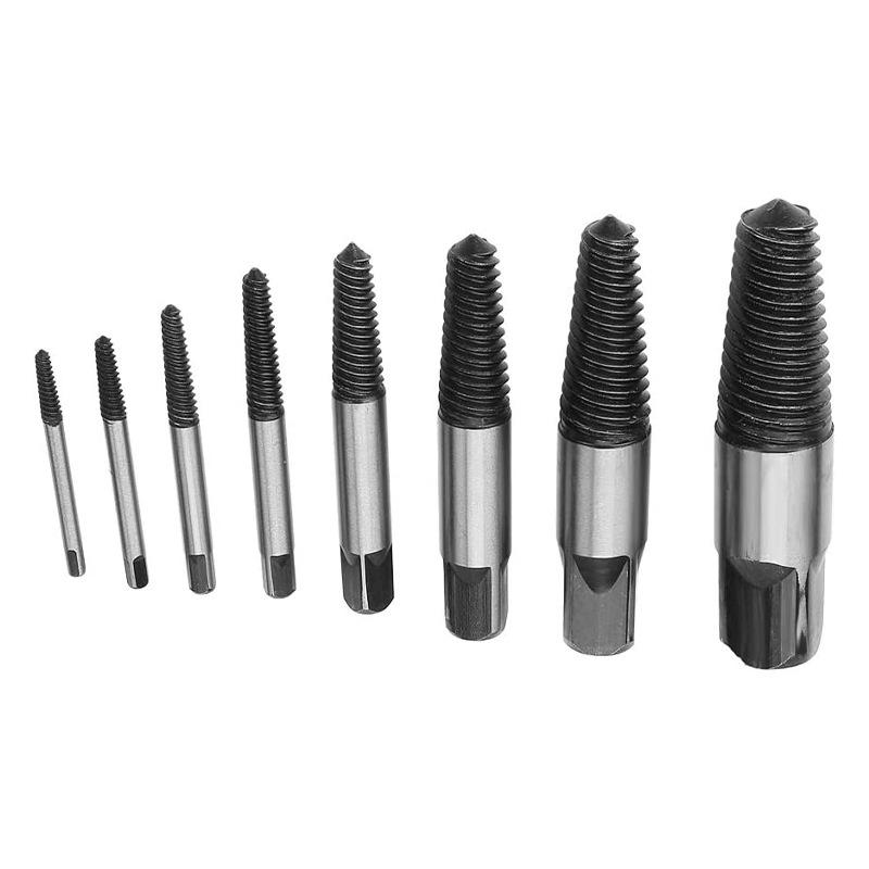 8pcs Damaged Broken Screw Remover Extractor Drill Bits Steel Durable Easy Out Remover Tool Works on Wood and Machine Screws