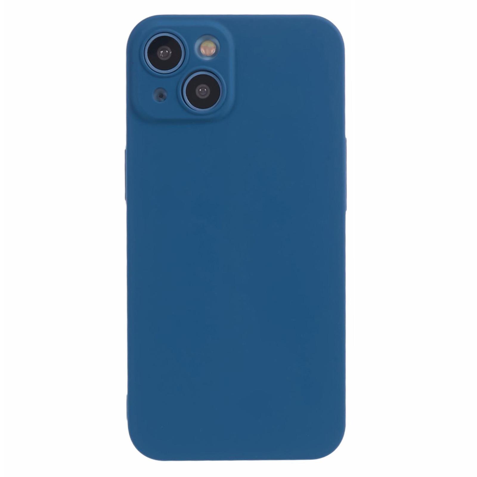 

For iPhone 14 Case Skin-touch Rubberized Hard PC Shockproof Cell Phone Cover Blue